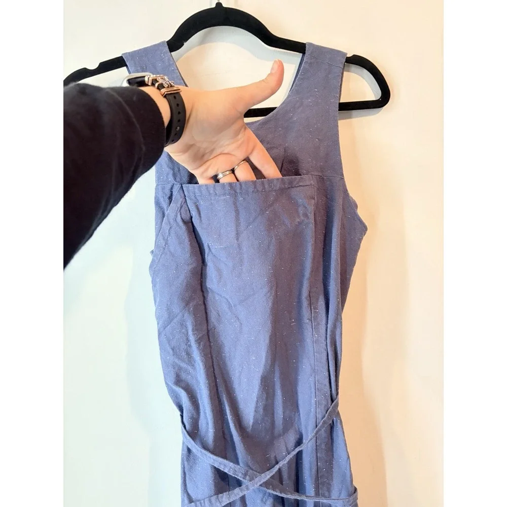 Kate Spade Saturday Sleeveless Wrap Around Waist Linen Blend Dress Sheath Size 4